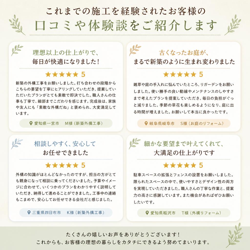 5. お客様の声：実際の体験談