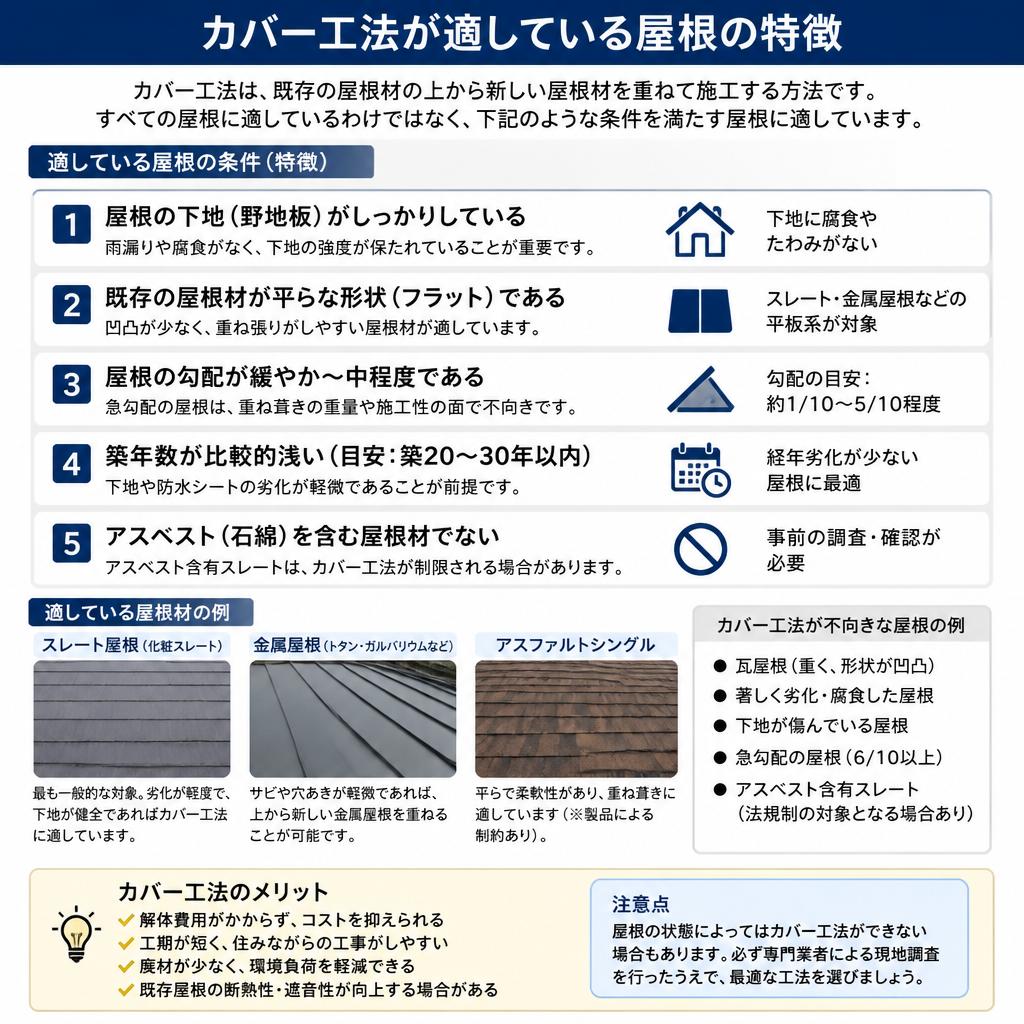 カバー工法が向いている屋根の特徴