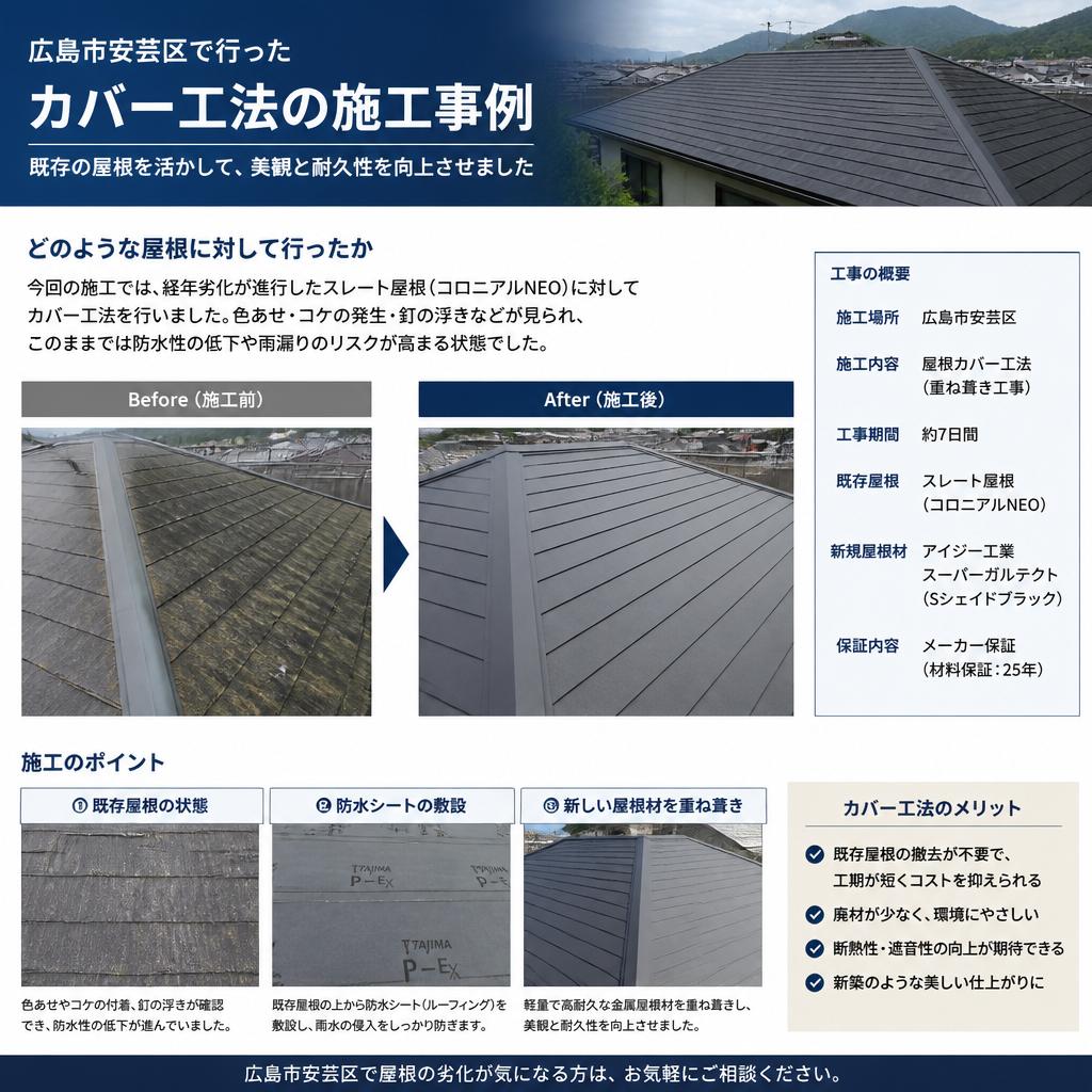 広島市安芸区のカバー工法実績