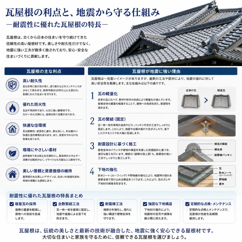 瓦屋根のメリットと耐震性