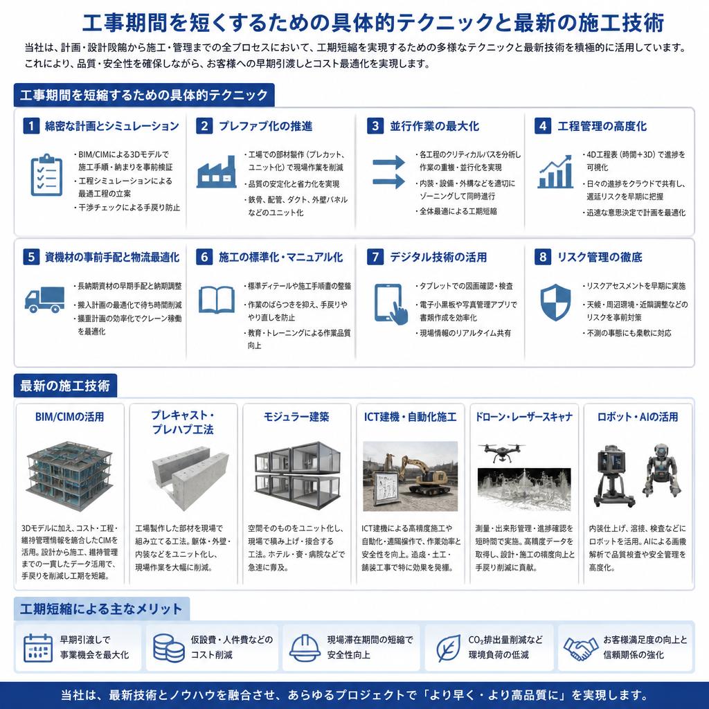 工事期間を短縮するテクニック