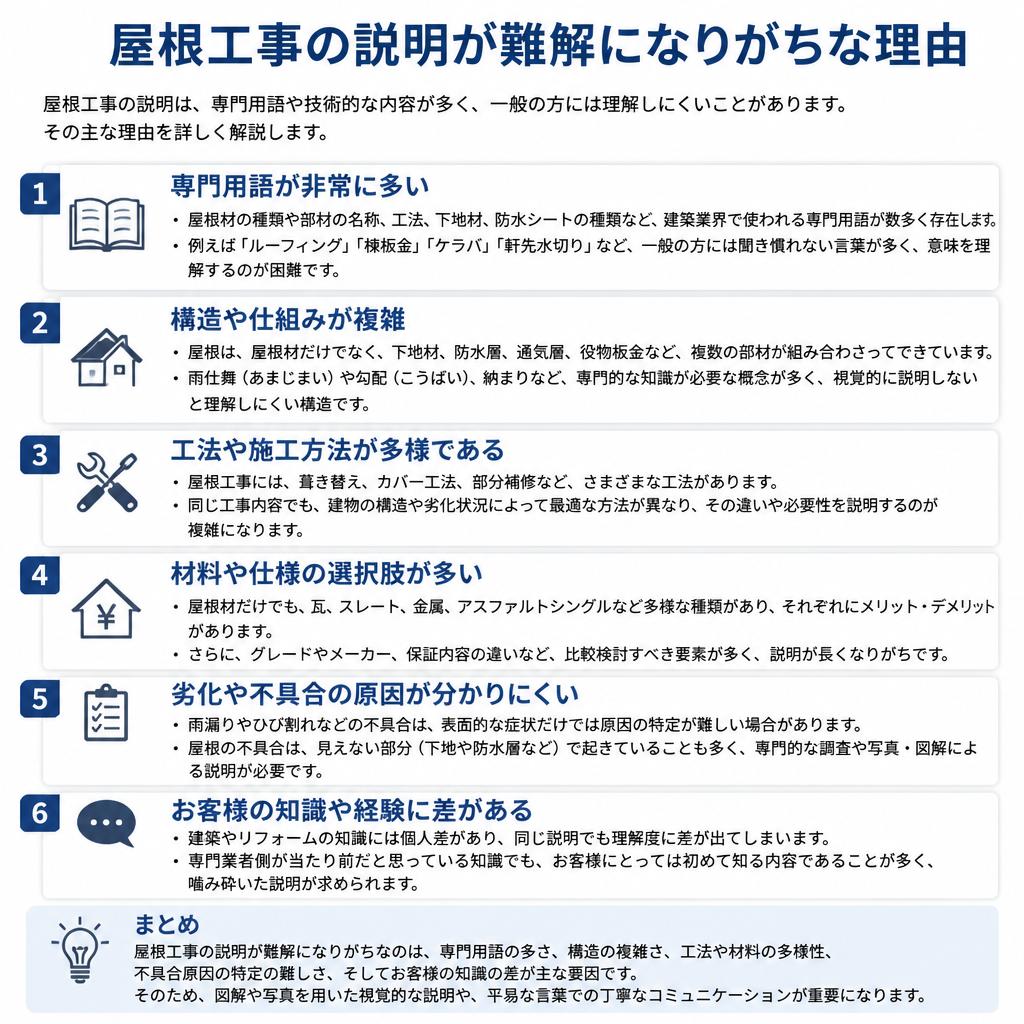 なぜ屋根工事の説明は分かりにくいのか？