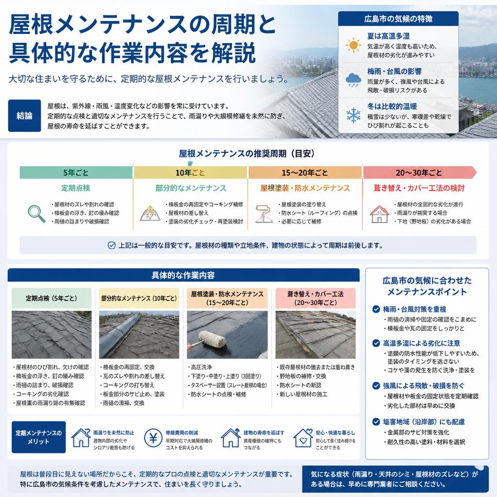 メンテナンスの周期と内容