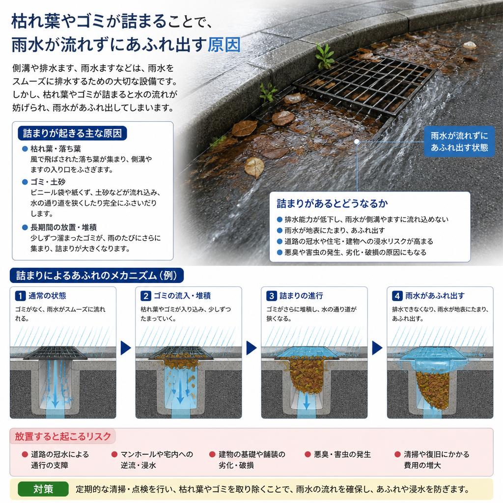 2. 主な原因1：雨樋の詰まり