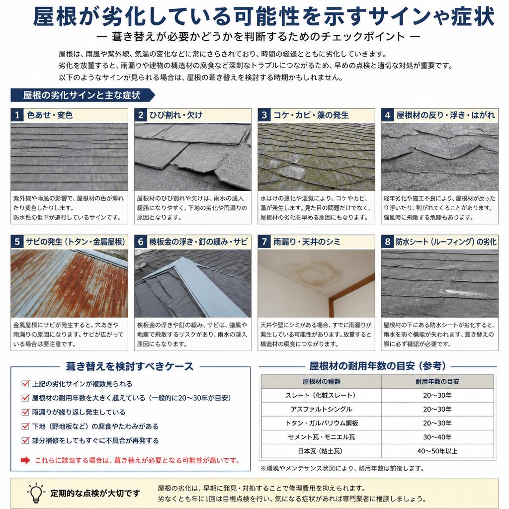 屋根の劣化のサイン