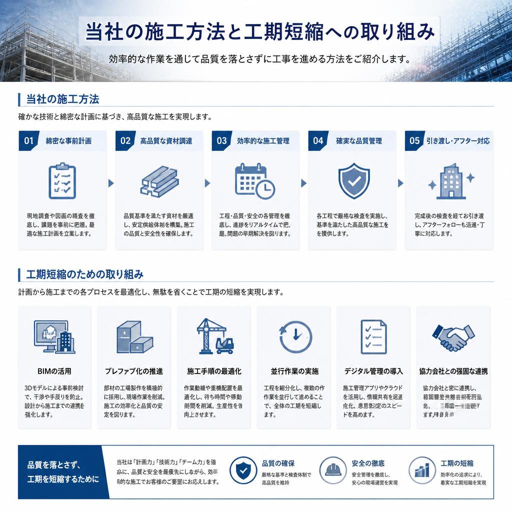 短期間での施工を実現する秘訣