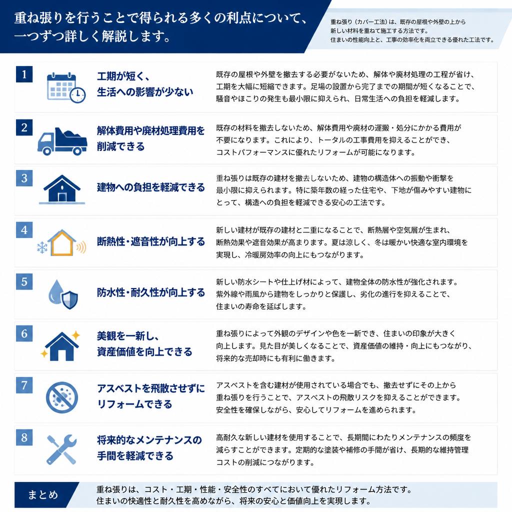 重ね張りのメリット
