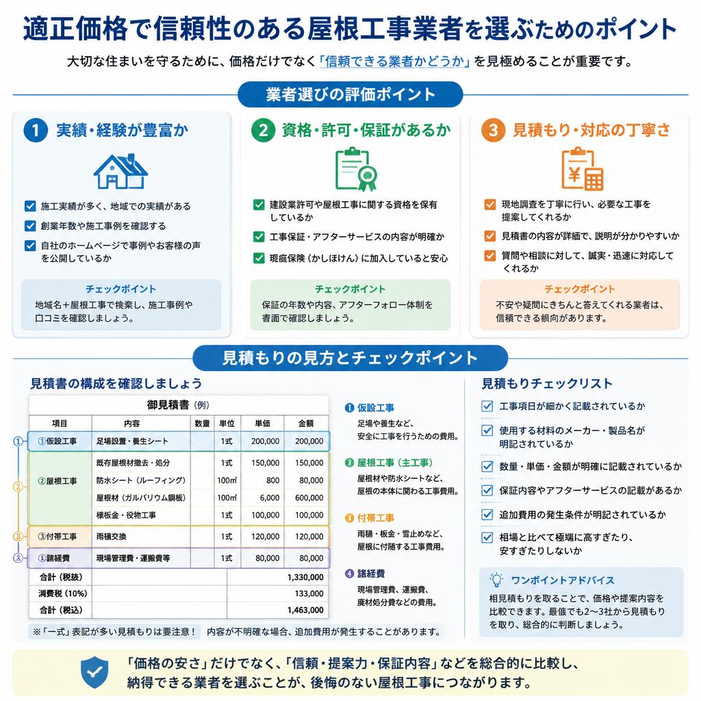 安全な屋根工事を選ぶためのポイント