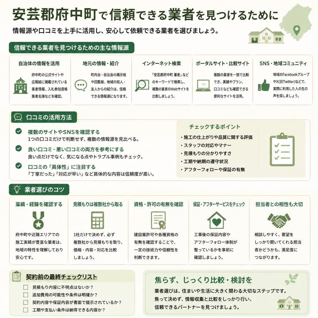 信頼できる業者選びに必要な情報