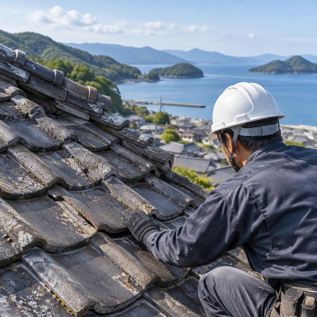 古い屋根材の不安を、見逃さない。江田島市の住まいを熟練職人が点検し、適切な修理で雨風から守ります。